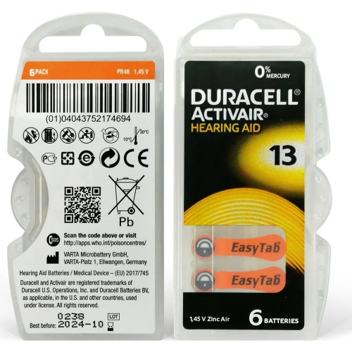 DURACELL KULAK İŞİTME PİLİ NO:13 DURACELL KULAK İŞİTME PİLİ NO:13