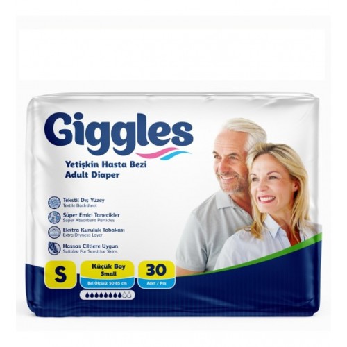 GİGGLES YETİŞKİN HASTA BEZİ BAĞLAMA 30'LU SMALL KOLİ İÇERİĞİ 4'LÜ PAKET GİGGLES YETİŞKİN HASTA BEZİ BAĞLAMA 30'LU SMALL KOLİ İÇERİĞİ 4'LÜ PAKET