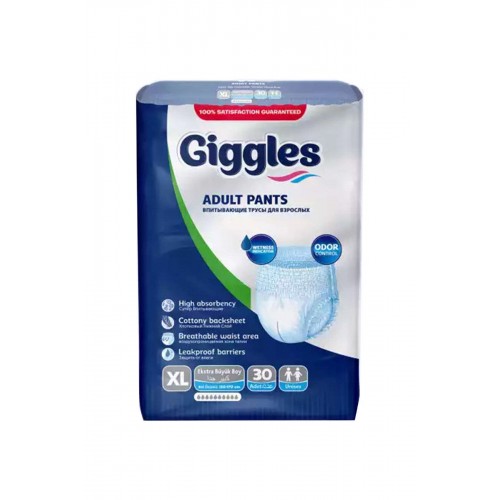 GİGGLES EMİCİ KÜLOTLU HASTA BEZİ 30'LU XLARGE EXTRA BÜYÜK BOY KOLİ İÇERİĞİ 4'LÜ PAKET GİGGLES EMİCİ KÜLOTLU HASTA BEZİ 30'LU XLARGE EXTRA BÜYÜK BOY KOLİ İÇERİĞİ 4'LÜ PAKET