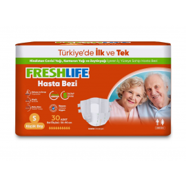 FRESHLİFE YETİŞKİN HASTA BEZİ BAĞLAMA 30'LU SMALL KOLİ İÇERİĞİ 4'LÜ PAKET
