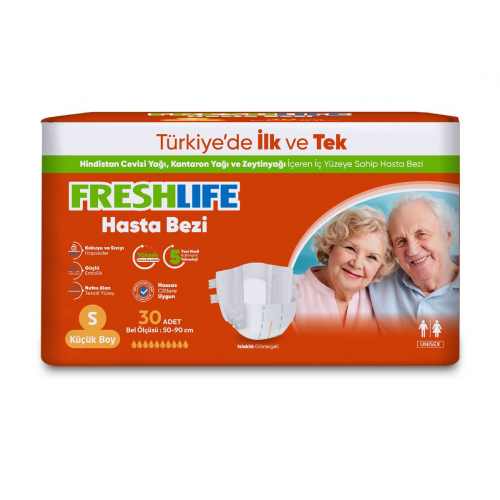 FRESHLİFE YETİŞKİN HASTA BEZİ BAĞLAMA 30'LU SMALL KOLİ İÇERİĞİ 4'LÜ PAKET