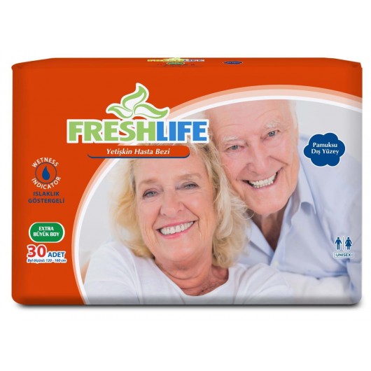 FRESHLİFE YETİŞKİN HASTA BEZİ BAĞLAMA 30'LU EXTRA LARGE KOLİ İÇERİĞİ 4'LÜ PAKET