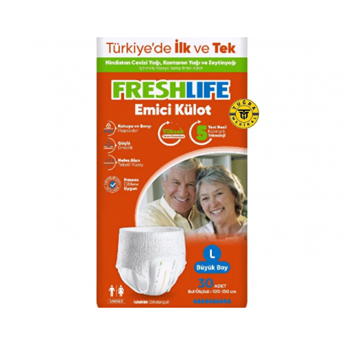 FRESHLİFE EMİCİ KÜLOTLU HASTA BEZİ 30'LU LARGE KOLİ İÇERİĞİ 4'LÜ PAKET