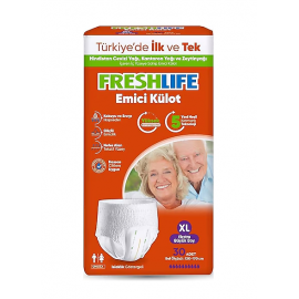 FRESHLİFE EMİCİ KÜLOTLU HASTA BEZİ 30'LU XLARGE EXTRA BÜYÜK BOY KOLİ İÇERİĞİ 4'LÜ PAKET