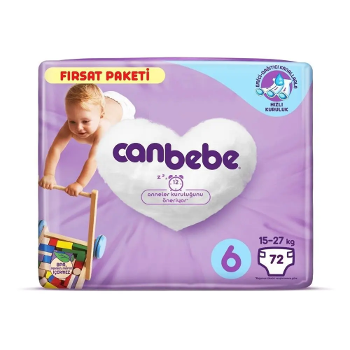 CANBEBE ÇOCUK BEZİ NO:6 (15-27 KG) 62'Lİ CANBEBE ÇOCUK BEZİ NO:6 (15-27 KG) 62'Lİ