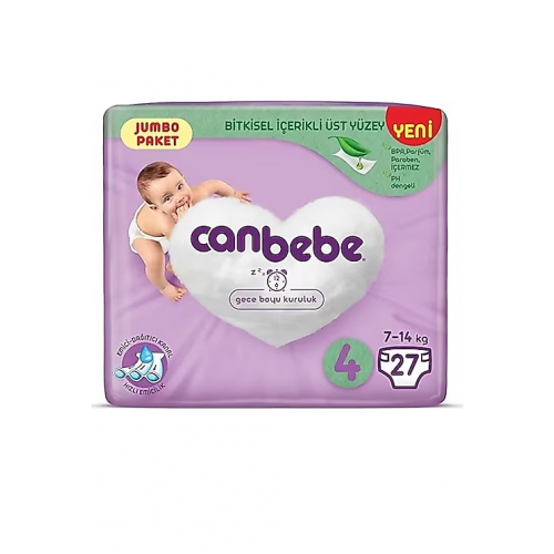 CANBEBE ÇOCUK BEZİ NO:4 (7-14 KG) 27'Lİ CANBEBE ÇOCUK BEZİ NO:4 (7-14 KG) 27'Lİ