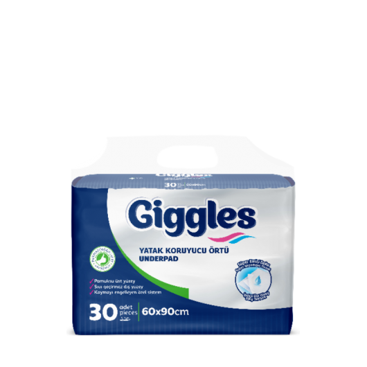 GİGGLES YATAK KORUYUCU 60X90 30'LU KOLİ İÇERİĞİ 4'LÜ PAKET