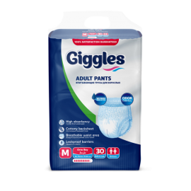 GİGGLES EMİCİ KÜLOTLU HASTA BEZİ 30'LU MEDİUM KOLİ İÇERİĞİ 4'LÜ PAKET