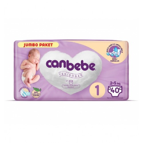 CANBEBE YENİ DOĞAN ÇOCUK BEZİ NO:1 (2-5 KG) 40'LI CANBEBE YENİ DOĞAN ÇOCUK BEZİ NO:1 (2-5 KG) 40'LI