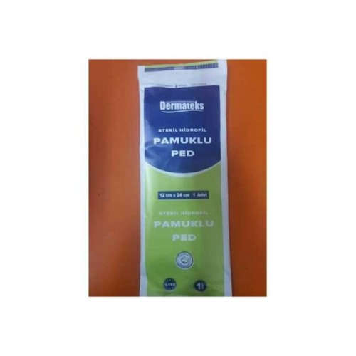 DERMATEKS STERİL PAMUKLU PED 12 CM X 24 CM DERMATEKS STERİL PAMUKLU PED 12 CM X 24 CM